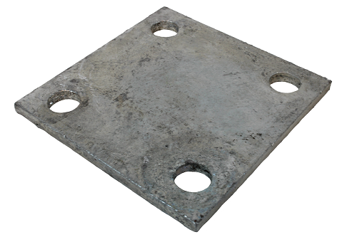 8" Sq. x 3/8" Galvanized Steel Plate for Plated Posts Fences