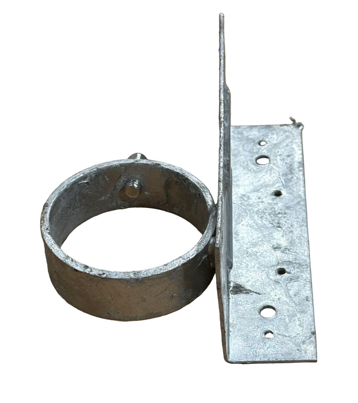 2-1/2" Left Hand Steel End Post Adapter for Wood Fences