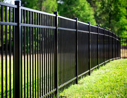 [Price Per Foot] 4' tall Ornamental Aluminum Flat Top Fence