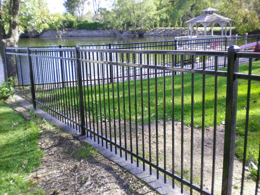 [Price Per Foot] 4' tall Ornamental Steel Flat Top Fence