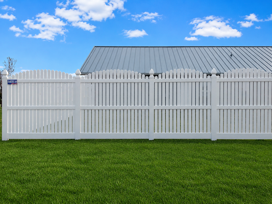 [PRICE PER FOOT] 6' Tall Overscallop AFC-012 Vinyl Fence