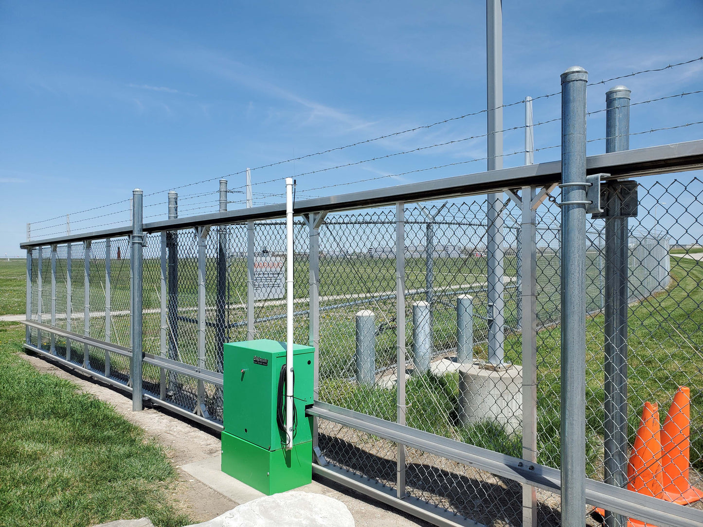 4" Round Post Bottom Guide Roller with Covers for Square Cantilever Gates